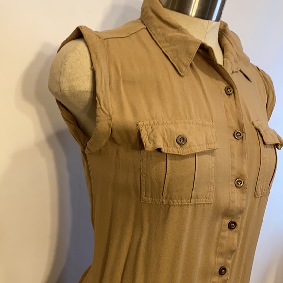 New Look small brown summer button down dress - Picture 2 of 7